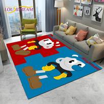 3D Cuphead Mugman Game Gamer HD Carpet Rug for Home Living Room Bedroom Sofa Doormat Decor,kids Play Area Rug Non-slip Floor Mat 40x60cm