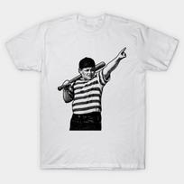Men Black Print T-shirt Sandlot No-Cut Transfer Paper Print Cotton Tshirt L balta