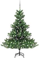 Dirbtinis normandiškas kėnis su LED/žaisliukais, žalias, 210cm