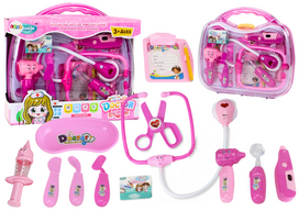 Lean Toys Medicininis rinkinys vaikams „Little Doctor“ su garsais ir šviesomis, rožinis
