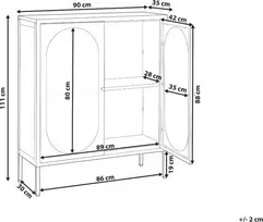 Beliani SARRE metalinė vitrina su stikline lentyna, 90 cm, Baltas