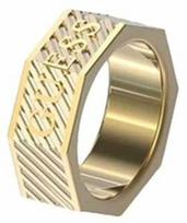 Papuošalas GUESS JUMR0303JW. Žiedas, Spalva auksinė. Vyriškas.