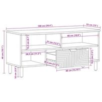 TV Stand in Brown 100 x 33 x 46 cm Solid Mango Wood