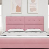 LED Headboard with RGB LED Light Strips Pink 180 cm Velvet