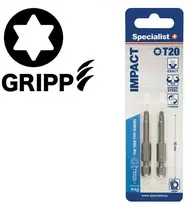 Antgalis SPECIALIST+ TORX GRIP T20, 50 mm ilgio, 2 vnt.