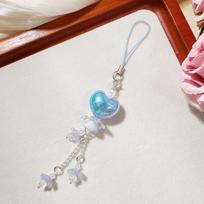 New Sweet Heart-Shaped Keychain Floral Design Chubby Shape Flower Bag Pendant Cute Acrylic Mobile Phone Pendant Daily