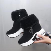 Snow boots women's new winter fluffy short tube piled warm cotton boots tide 36 juoda