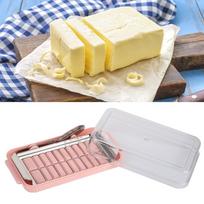 2 in 1 Design Butter Slicer Cutter Stainless Steel Butter Dispenser Slicer  For Margarine rožinė