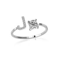 Cubic Zirconia 26 AZ Letters Moteriškas mados pirštas atviras žiedas žavus vestuvinis žiedas J