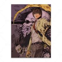 Medinis Rėmas Kira Light Yagami Ryuk Death Note Aukštos Kokybės Drobės Tapyba Sienos Menas Plakatas Spaudinys Paveikslas Svetainės Dekoras Namų Dekoras 15*20cm(with frame)
