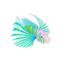 Žuvies rezervuaro silikoninė Lionfish dekoracija su siurbimo taurele švyti tamsoje Realistiškai plaukiojanti spalvinga žuvies modelis Akvariumo kraštovaizdžio ornamentas mėlyna