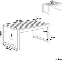 Beliani Sodo kavos staliukas SALERNO 90 cm 50 cm metalinis tamsiai pilkas