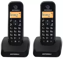 Motorola S1202 belaidžių fiksuoto ryšio telefonų komplektas 2 vnt. juodos spalvos