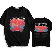 2025 T-shirt Imagine Dragons Loom Tour Short Sleeve Cotton Women Tshirts High Quality Soft Unisex Streetwear Hip Hop Fashion S black