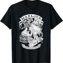 Fantasy RPG Warlock T-Shirt - Unisex-Adults, Black, Small, Short Sleeve, Regular Fit, Classic, Solid Colors 100% Cotton S juoda