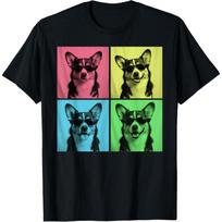 Corgi Pop Art Funny Dog Lover Tri Color Corgi Photo Booth T-Shirt for Men Women Kids S juoda