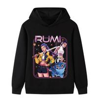 B1249 Kids Boys Girls Kpop Rumi Zoey Mira Print Long Sleeves Hoodie 100cm juoda