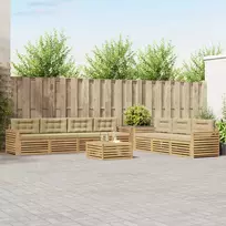 Lauko baldų komplektas Lauko sofos komplektas 8 vnt. 7 vietos Balta ir kreminė