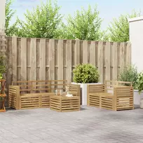 Lauko baldų komplektas Lauko sofos komplektas 6 vnt. 5 vietos Balta