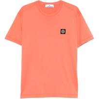 Stone Island Logo Slim Fit Crew Neck Short Sleeve T-Shirt Men Tops Geranium-Orange K1S152100039S0013V008A S