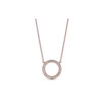 Pandora prekės ženklo dizaino kubinio cirkonio 925 sidabro karoliai Moteriški karoliai 580515CZ Box white