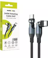 „Mobile Origin“ 240 W besisukantis laidas, 540° USB-C į USB-C, 1 m, CB12