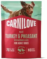Vafo Praha Sro Carni Love Carnilove šlapias šunų ėdalas su kalakutiena ir fazanais bei aviečių lapais, 300g