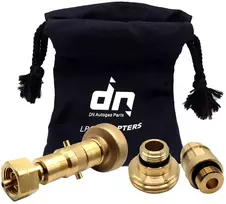 LPG/GPL dujų balionų pildymo adapterių rinkinys M22 (21,8 mm) ACME + DISH + Bayonet + Euronozzle su DN Autogas Parts transportavimo krepšeliu