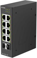 Šakotuvas Switch D-Link DIS-100G-10P Industrial unmanaged PoE Switch 8x 1G PoE+ 2x 1G SFP