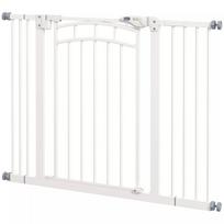 Apsauginiai varteliai laiptams ir šunims, automatinis uždarymas, valdymas viena ranka, 100 cm x 4 cm x 76 cm, balti