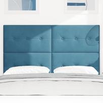 LED Headboard with LED Light Strips Blue 160 cm Velvet