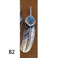 S925 Sterling Silver Jewelry Retro Thai Silver Men and Women Turquoise Feather Pendant Sweater Chain Pendant sidabras