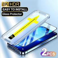 2 vnt. Grūdintas stiklas iPhone 14 13 12 11 15 Pro XR XS Max Visą ekraną dengiantis ekrano apsauginis stiklas iphone 11 gryna