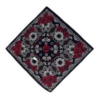 21'' Rožių rašto bandana skara galvai moterims vyrams kvadratinė turbano skara galvai punk stiliaus galvos apdangalas juoda