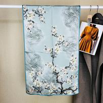 Magnolia Silk Crepe Satin Long Silk Scarf Women'S Spring Summer Temperament Versatile Decorative Mulberry Silk Scarf Shawl 53X170CM