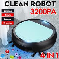 Smart Robot 4 in 1 3200pa USB Auto Smart Sweeping Robot UV Sterilizer  Sweeper Vacuum Cleaner black&pink