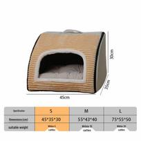 Universal Semi-Enclosed Pet Villa: Windproof & Warm Cat and Dog Nest for All Seasons L: 75*55*50