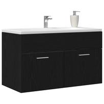 Black Oak Effect Bathroom Vanity Unit 38.5 x 100 x 46 cm