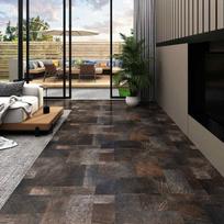 Floor Tiles 5.11 m² 55 pcs PVC with Wood Texture Brown