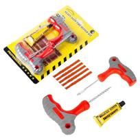 Motorcycle Tire Repair Tool Kit with Rubber Strips Tubeless Tyre Puncture Studding Plug Set for Car Truck Vacuum Tire Repair