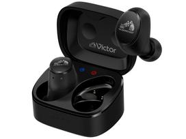 JVC Kenwood Victor Wireless Bluetooth Noise LDAC Ambient Sound Low App 21 Hours Total Playback Black HA-FX550T-B Earphones, Ver. 5.3, Cancelling, juoda