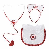 Halloween Nurse Costume Accessories Red Cross with Heart Nurse Headband  Role Play Cosplay Set