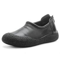 Autumn new first-layer cowhide round head foot cover leather soft-soled single shoes casual women's shoes middle-aged mother shoes 55