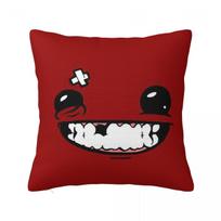 Supermeatboy Logo Super Meat Boy Logo Game Cool Hot New Fresh Red Sexy Smile Pillow Case Cushion Comfortable Cushions Peach skin 18*18(CM)-1Pcs