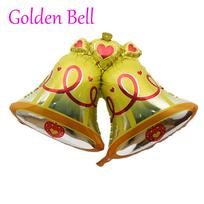 2pcs Gift New Children Toy Helium Inflatable Foil Balloon Christmas Santa Claus Birthday Decor Golden Bell