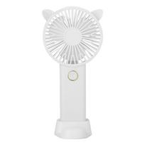 Mini ventiliatorius USB įkraunamas nešiojamas rankinis ventiliatorius 6V vasaros studentų 3 pakopų stalinis ventiliatorius su pagrindiniu ventiliatoriumi balta