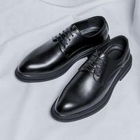 Natūralios odos vyriški batai Brogues Verslo avalynė Plokščiapadžiai Karvės odos Prekės ženklo Biuro Vyriški odiniai batai Juodi D052 8.5 black