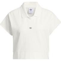 Adidas Originals vienspalvia sportinė polo marškinėliai su logotipu, trumpos rankovės, moteriški viršutiniai drabužiai, Han-Jade-White IJ5224 S white