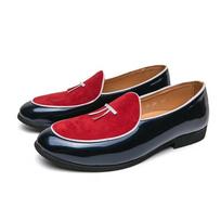 Didelio dydžio vyriški odiniai vestuvių vakarėlio batai su kaspinu Mados tendencijos Vairavimo batai Lengvi kasdieniai Seklaus kirpimo Slip-On plokščiapadžiai 38 raudona