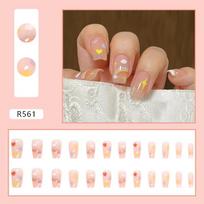 24 Pieces of Pure Ice-transparent Wearing Armor, Boxed Factory Direct Sales of Finished Fake Nails, Xiaoxiangfeng Nail Art Tablets